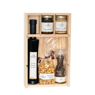 Black gourmet wooden box 