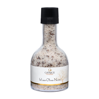 Coarse salt with black olives - stackable mill